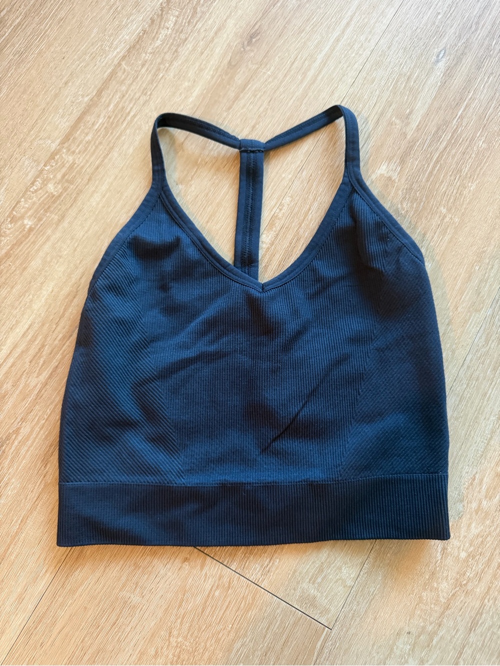 Spiritual Gangster Black Seamless T-Back Bralette